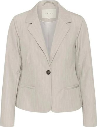 Kaffe Grijze Melange Pinstripe Blazer - Dames - Blazers - Grijs - 3XL - Polyester - Jassen