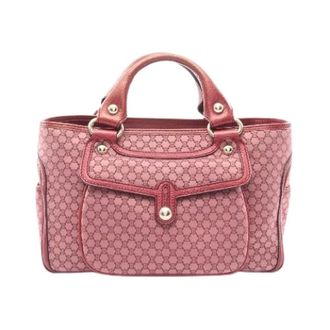 Celine Pre-owned Handbags, female, Red, Size: ONE SIZE Pre-owned Boogie Macadam Canvas Leather Handbag