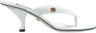 Dolce & Gabbana Leren Mules met Hak - Dames - Muiltjes - Wit - 41 EU - Leer - Schoenen