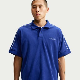 Nike Mens Nike Sportswear Club French Terry Polo in Blue | IQ6273-455