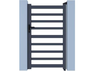 Habitat et Jardin Puerta De Aluminio Calado <> - 100 X 180 Cm - Gris