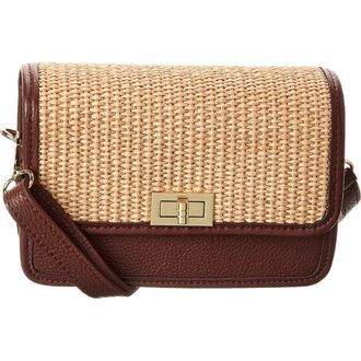 Persaman New York Woven Raffia Crossbody Strap in Brown at Nordstrom Rack