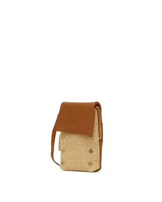 Hammitt Hammitt VIP Mobile Cocoa Raffia Gold
