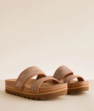 Reef Cushion Vista Hi CJ5937 Sandals Womens Chocolate Raffia Wedge Heel DWA2641