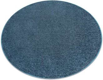 RugsX Moqueta Indus Azul Oscuro 75 Llanura Mezcla Blue Circulo 150 Cm
