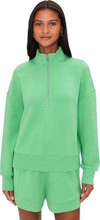Varley Mavis Mock Neck Sweat Womens Sweatshirt Green Spruce : XXS, Elastane/Polyester/Viscose
