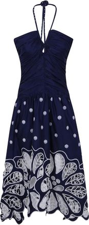 Farm Rio Bicolor Richilieur Mouwloze Midi Jurk - Dames - Casual kleedjes - Veelkleurig - XS - Katoen - Kleedjes