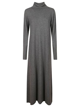 Jil Sander Relaxed Fit Midi Dress With Mock Neck And Long Sleeves