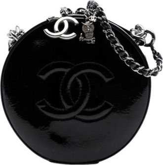 Chanel Pre-owned Patent Leather Satchel - Dames - Vintage Schoudertas - Zwart - ONE Size - Leer - Vintage