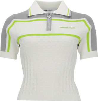 Casablanca Tennis Polo Cropped Shirt
