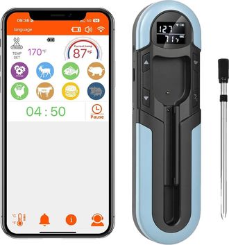 OEM Term&oacute;metro Para Carne, Conectividad Bluetooth, Dise&ntilde;o Resistente Al Agua, Color Azul