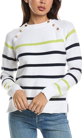 Fort&eacute; Cashmere Wide Sleeve Button Shoulder Sweater