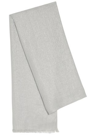 Brunello Cucinelli Lam&eacute; Cashmere-blend Scarf - Grey Light - One Size