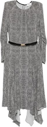 Elisabetta Franchi Printed Georgette Dress - Dames - Casual kleedjes - Zwart - L - Kleedjes