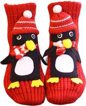 Generic Cosy 3D Animal Slipper Socks, Womens Non-Slip Fleece-Lined Fluffy Crew Socks 3D Characters Footwear Christmas Stocking Fillers, Perfect for Xmas Gifts