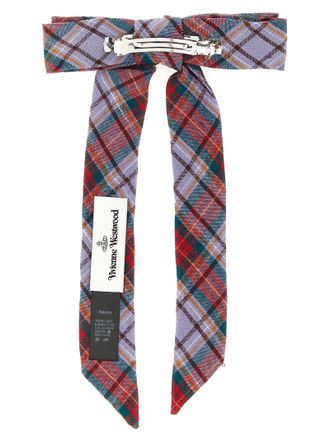 Vivienne Westwood Tartan Linen Bow Hair Clip - Multicolor