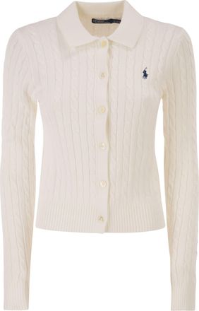 Polo Ralph Lauren katoenen kabelgebreid vest met kraag