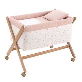 Cambrass Minicuna tijera madera 55x87x74 cm rosa/natural