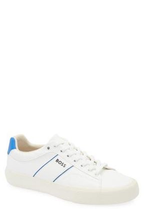 BOSS Aiden Tennis Sneaker in White/blue at Nordstrom Rack, Size 9Us / 8Uk