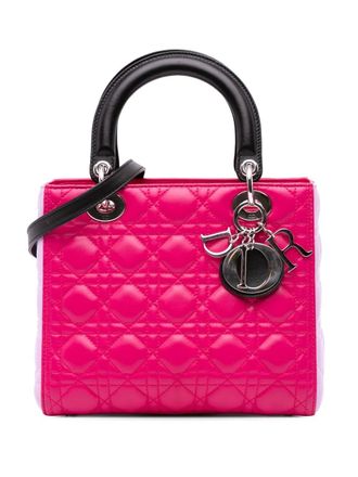 Dior 2014 Medium Tricolor Lambskin Cannage Lady Dior satchel - women - Lambskin - One Size - Pink