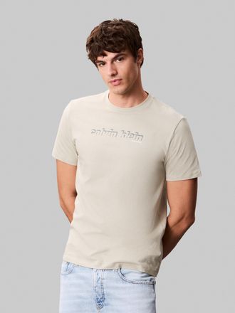 Calvin Klein Jeans T-Shirt CALVIN KLEIN JEANS SS 30s E CLVN LN 3D, Herren, Gr. XXL, grau (moss gray), Single Jersey, Obermaterial: 100% Baumwolle, unifarben, regular fit