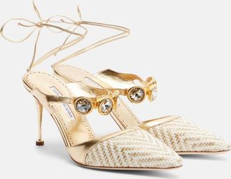 Manolo Blahnik Soria leather-trimmed pumps