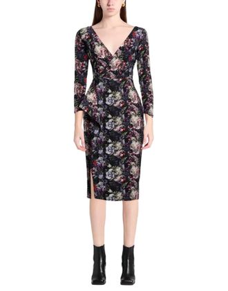 La Petite Robe Di Chiara Boni Gota Draped Floral Dress In Renaissance