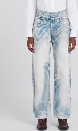 Camper High-Waisted Wide Leg Jeans in Optical Print Cotton Denim