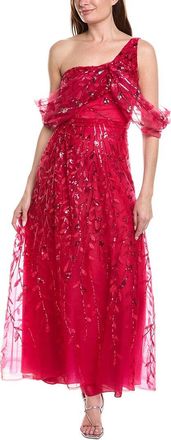 Rene Ruiz Off-The-Shoulder Sequin Tulle Wrap A-Line Gown