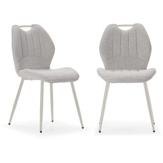 Calicosy Calicosy - Set di 4 sedie in tessuto con gambe in metallo nero L48 cm - muli