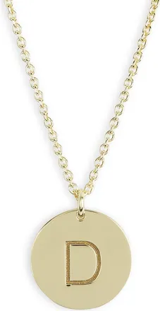 Meshmerise Initial Disc Pendant Necklace in Yellow-D at Nordstrom Rack