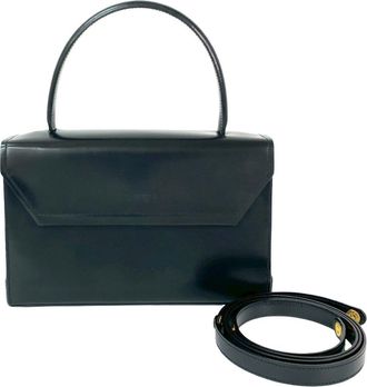 Loewe Navy Leather Handbag Shoulder Bag Tote Bag (Pre-Owned)