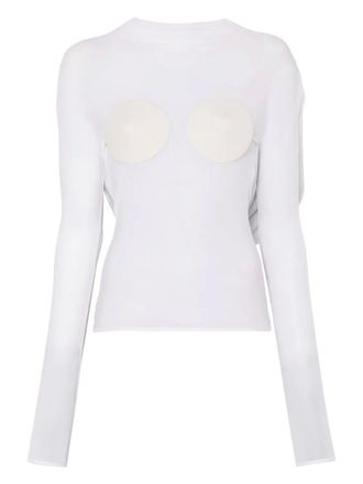 Jean Paul Gaultier Kegelvormige top met lange mouwen - Wit