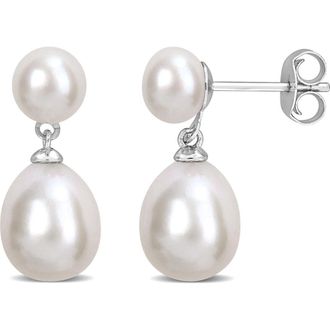 Delmar Cultured Freshwater Pearl Earrings in White at Nordstrom Rack