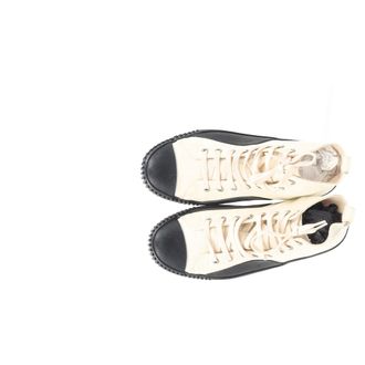 Balenciaga Pre-owned Womens Rubber Cap Toe High Top Sneakers in White Canvas - Ecru - Size EU 42