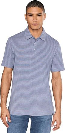 Faherty Short Sleeve Movement Polo Mens Clothing Coral Tide Stripe : 2XL, Cotton/Modal/Nylon