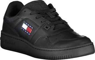 Tommy Hilfiger Leather Lace-Up Sneaker - Black