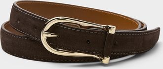 Flattered Womens Betty equestrian buckle suede belt
