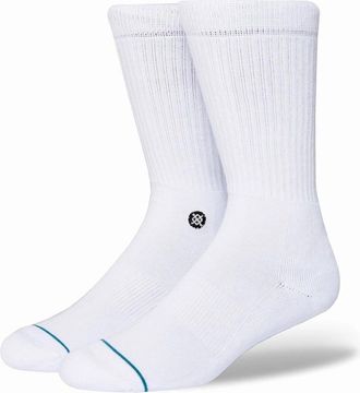 Stance Mens Stance Icon Socks - White/Black - White/Multi - Size: 9.5/13/12.5/12/11.5/11/9/16/15.5/15/14.5/14/13.5/10.5/10
