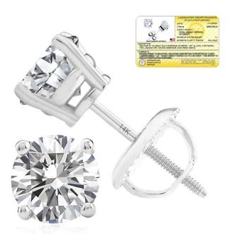 MAX + STONE 14k Yellow/White Gold 1/4-2 Carat IGI Certified Lab Grown Diamond Stud Earrings