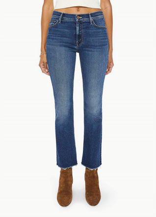 Mother Outsider Ankle Fray Flare Jeans In Uncharted Waters