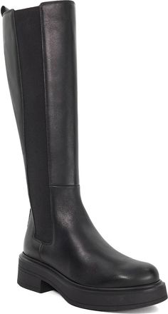 Dune London Womens Ladies Temmings - Leather Chunky Knee High Boots - Black - Size UK 8