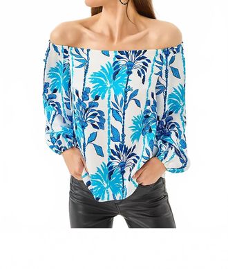 Lilly Pulitzer Elizabethany Off The Shoulder Top In Coconut Swayin In The Breeze