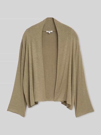 Tom Tailor Relaxed Fit Strickjacke aus Viskose-Mix mit Schalkragen in Khaki, Gr&ouml;&szlig;e L