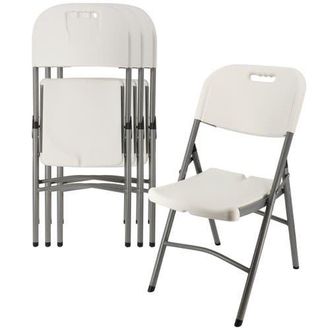 Elama 4 Piece Stackable Folding Chair Set for Indoor and Outdoor in White at Nordstrom