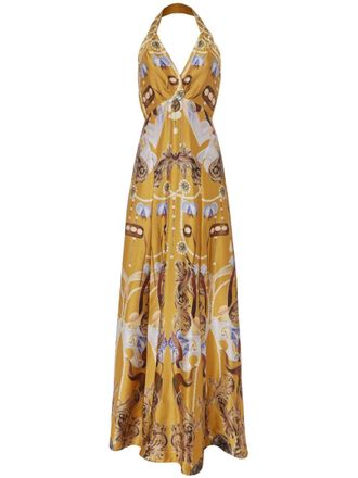 Temperley London graphic-print maxi dress - Yellow