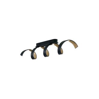 Netlighting HELIX LED Swirl Semi Flush Light Black Gold 1600lm 4000K 80x18x13.5cm | Size: 80x18x13.5 cm