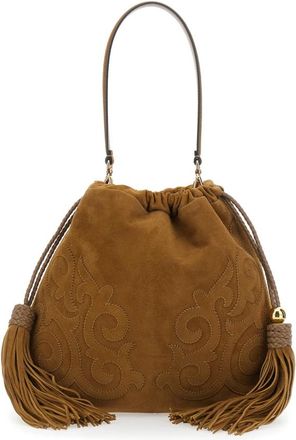 Etro Kalispera Schoudertas - Dames - Schoudertassen - Beige - ONE Size - Leer - Tassen