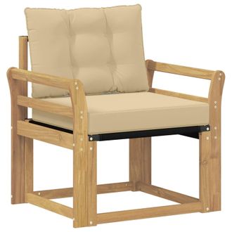 vidaXL Sof&aacute; De Exterior Madera Maciza De Acacia Y Textileno Blanco Vidaxl