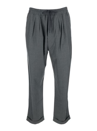 Tom Ford Grey Trousers With Elasticised Waist And Pences Detailing In Silk Man